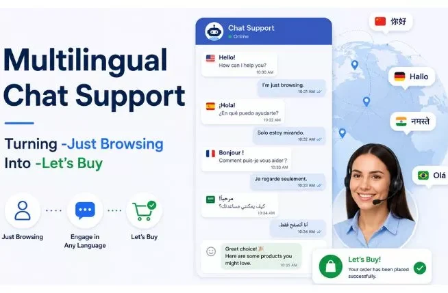 Multilingual Chat Support-Turning -Just Browsing Into -Let’s Buy
